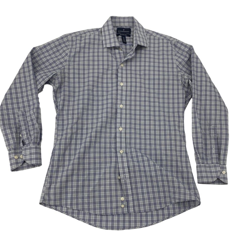 BUTTONED DOWN Blue Plaid Slim Fit Long Sleeve Shirt Men's Sz M